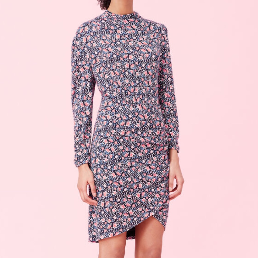 Rebecca Taylor Twilight Bloom Jersey Dress Sz Large